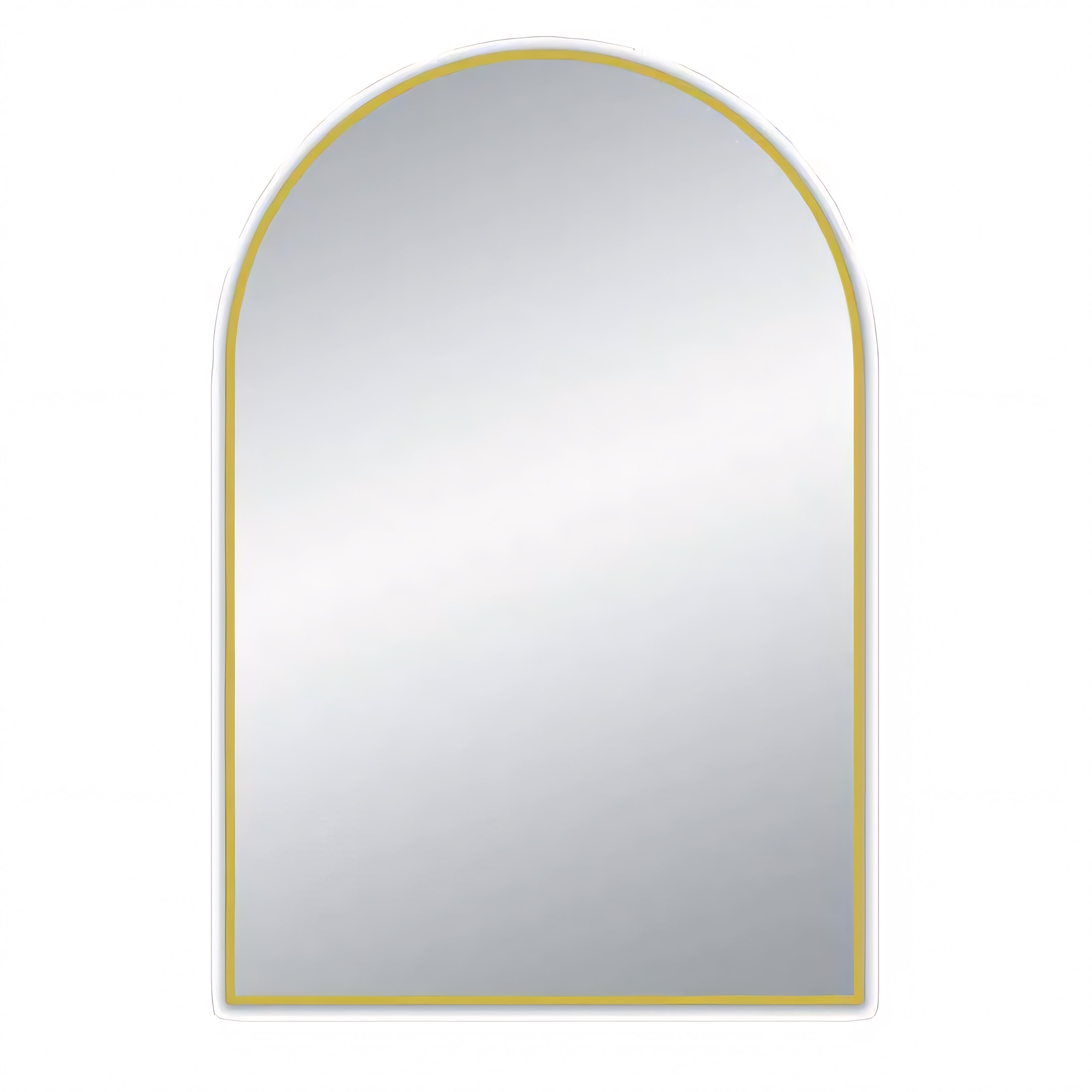 AQUAPERLA UNI ARCH FRAMED MIRROR BRUSHED GOLD 600X900MM