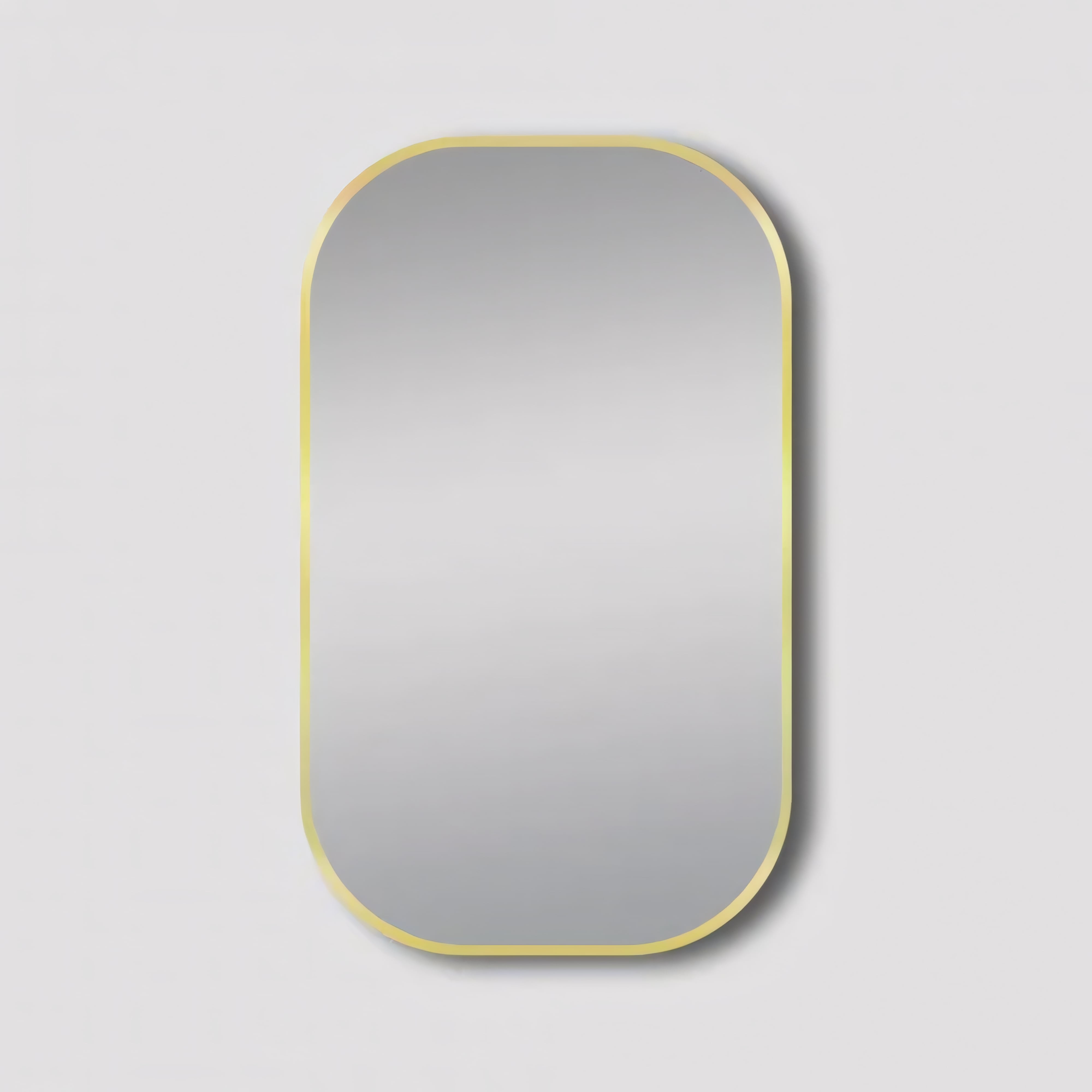 AQUAPERLA RECTANGULAR NON LUMINUS FRAMED MIRROR BRUSHED GOLD 450X750MM