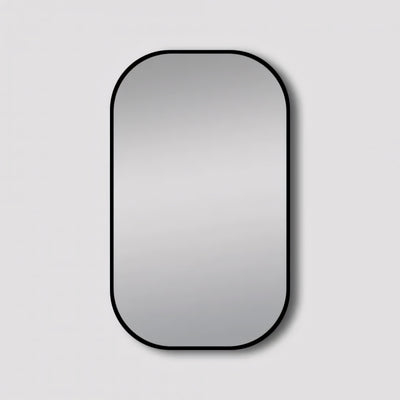 AQUAPERLA RECTANGULAR NON LUMINUS FRAMED MIRROR MATTE BLACK 450X750MM