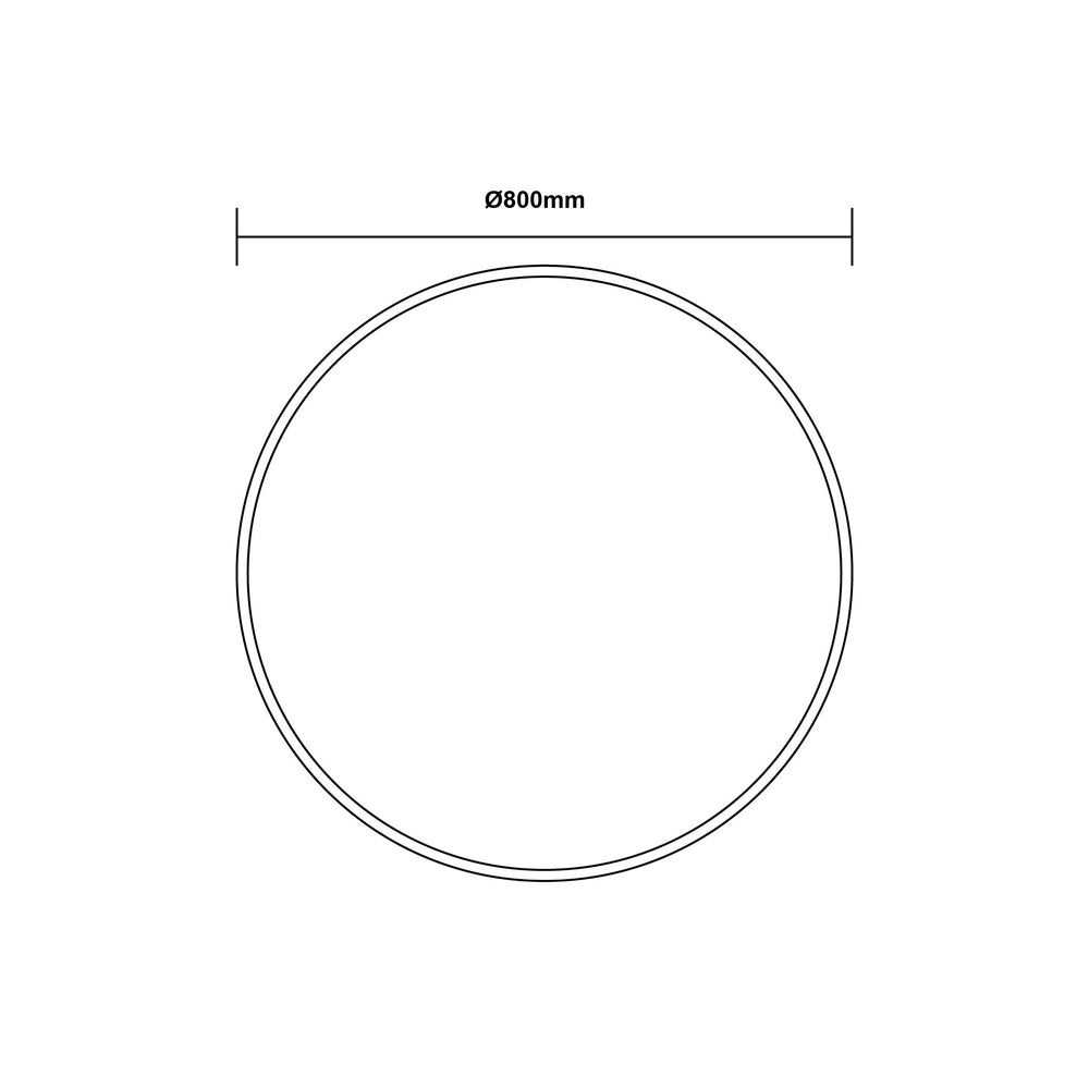 AQUAPERLA ROUND NON LUMINOUS FRAMED MIRROR BRUSHED NICKEL 800MM