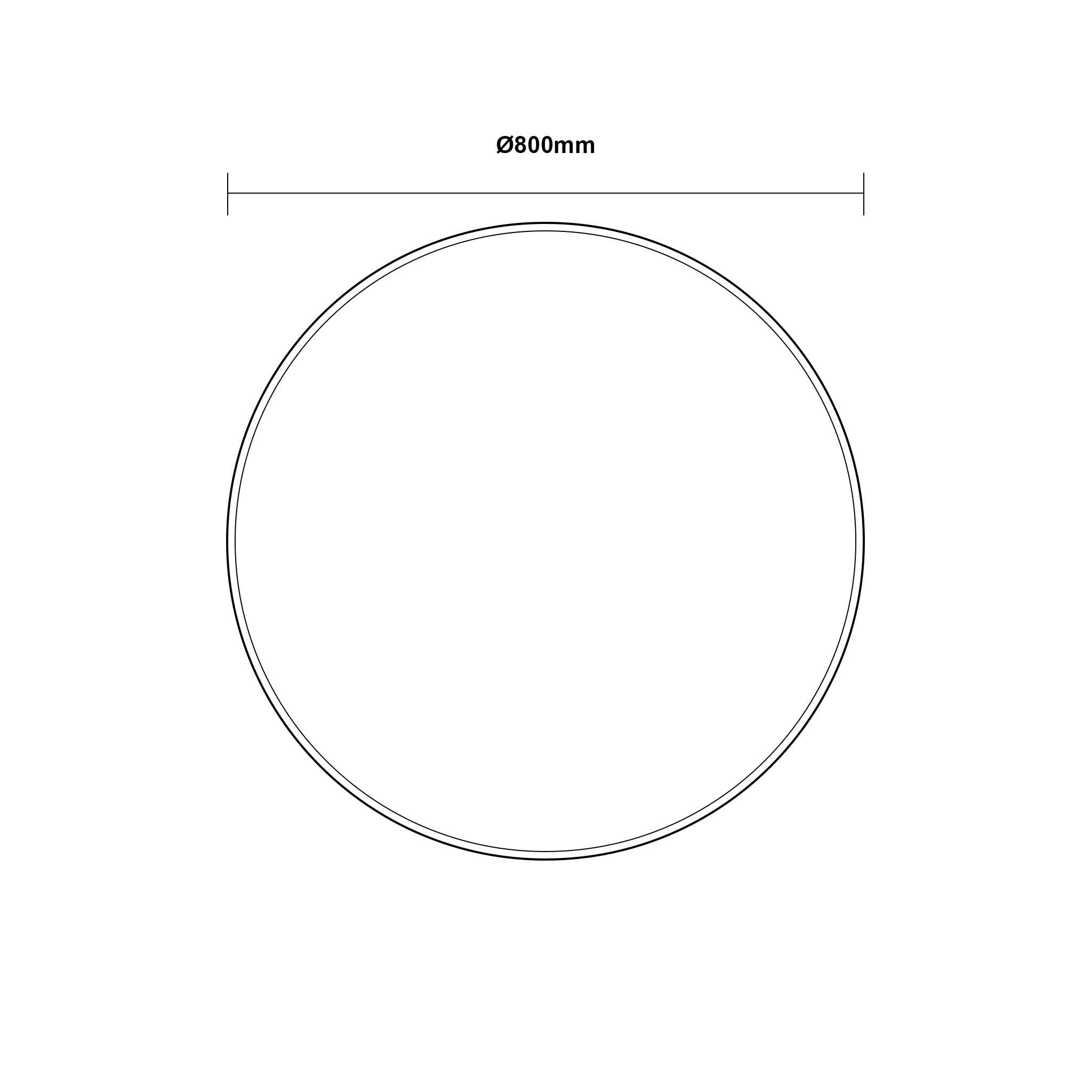 AQUAPERLA ROUND BACKLIT LED MIRROR WITH DEMO FUNCTION 3 COLOUR LIGHTS CHROME 800MM