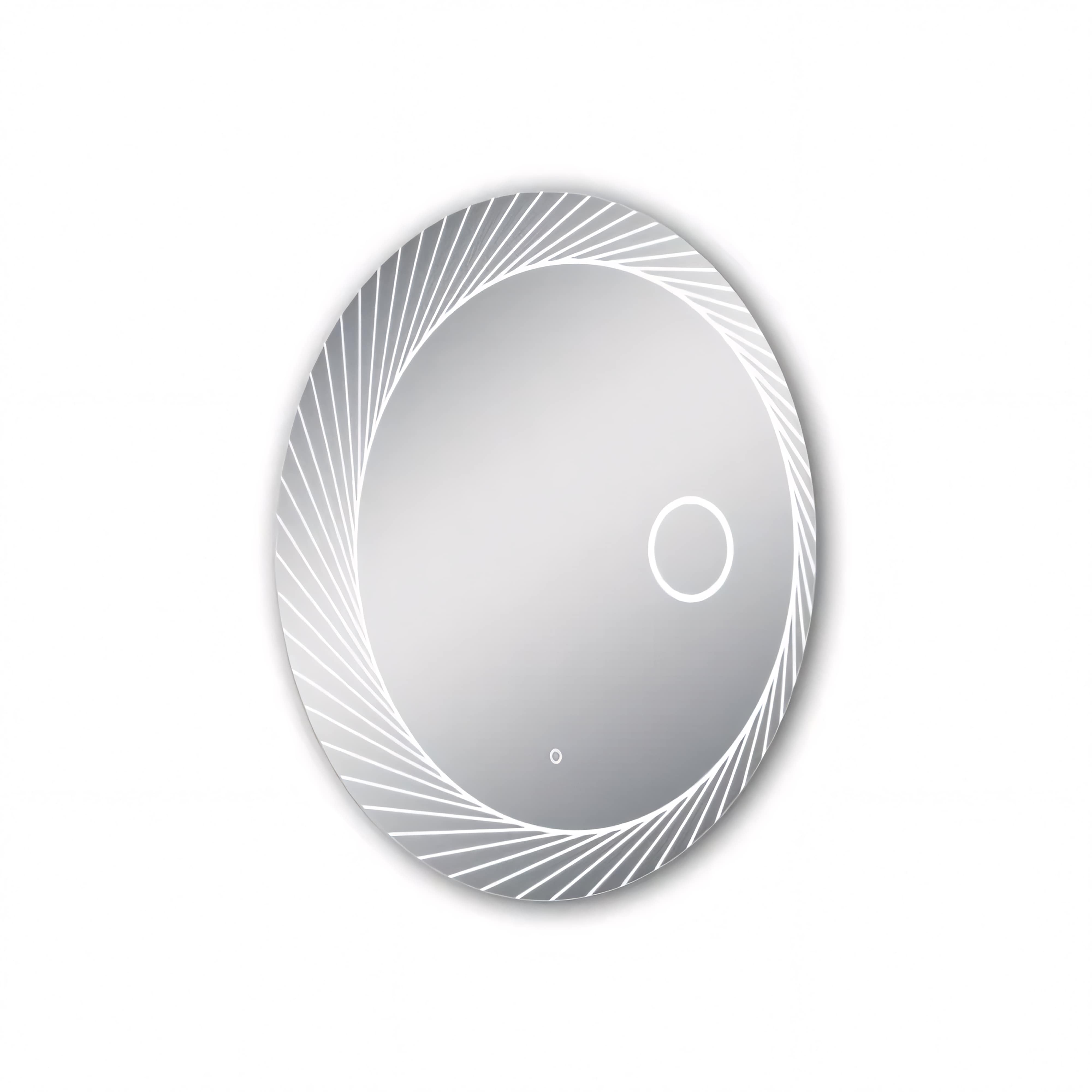 AQUAPERLA ROUND BACKLIT LED MIRROR WITH DEMO FUNCTION 3 COLOUR LIGHTS CHROME 800MM
