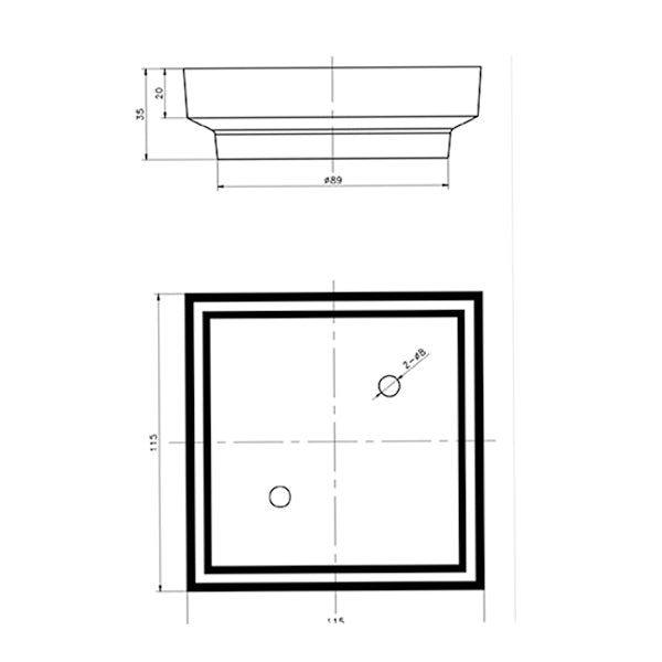 AQUAPERLA TILE INSERT DRAIN 115MM GOLD