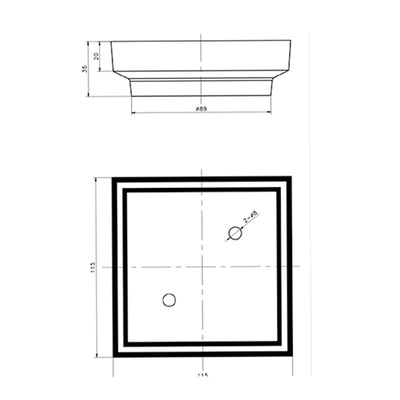 AQUAPERLA TILE INSERT DRAIN 115MM GUN METAL