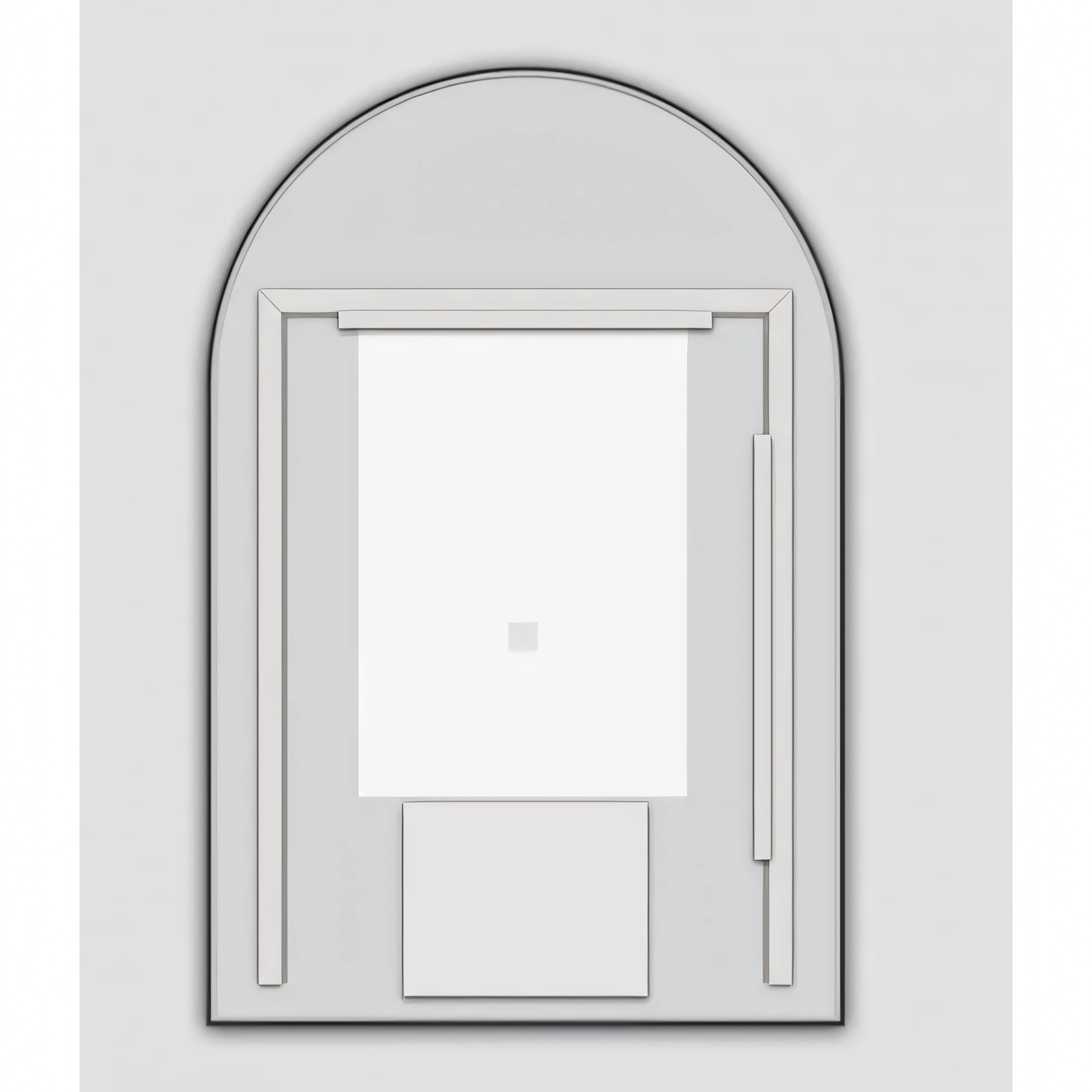 AQUAPERLA ARCH FRAMED LED MIRROR GUN METAL GREY 600X900MM