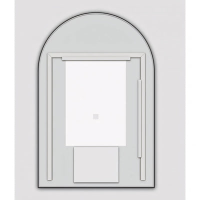 AQUAPERLA ARCH FRAMED LED MIRROR GUN METAL GREY 600X900MM