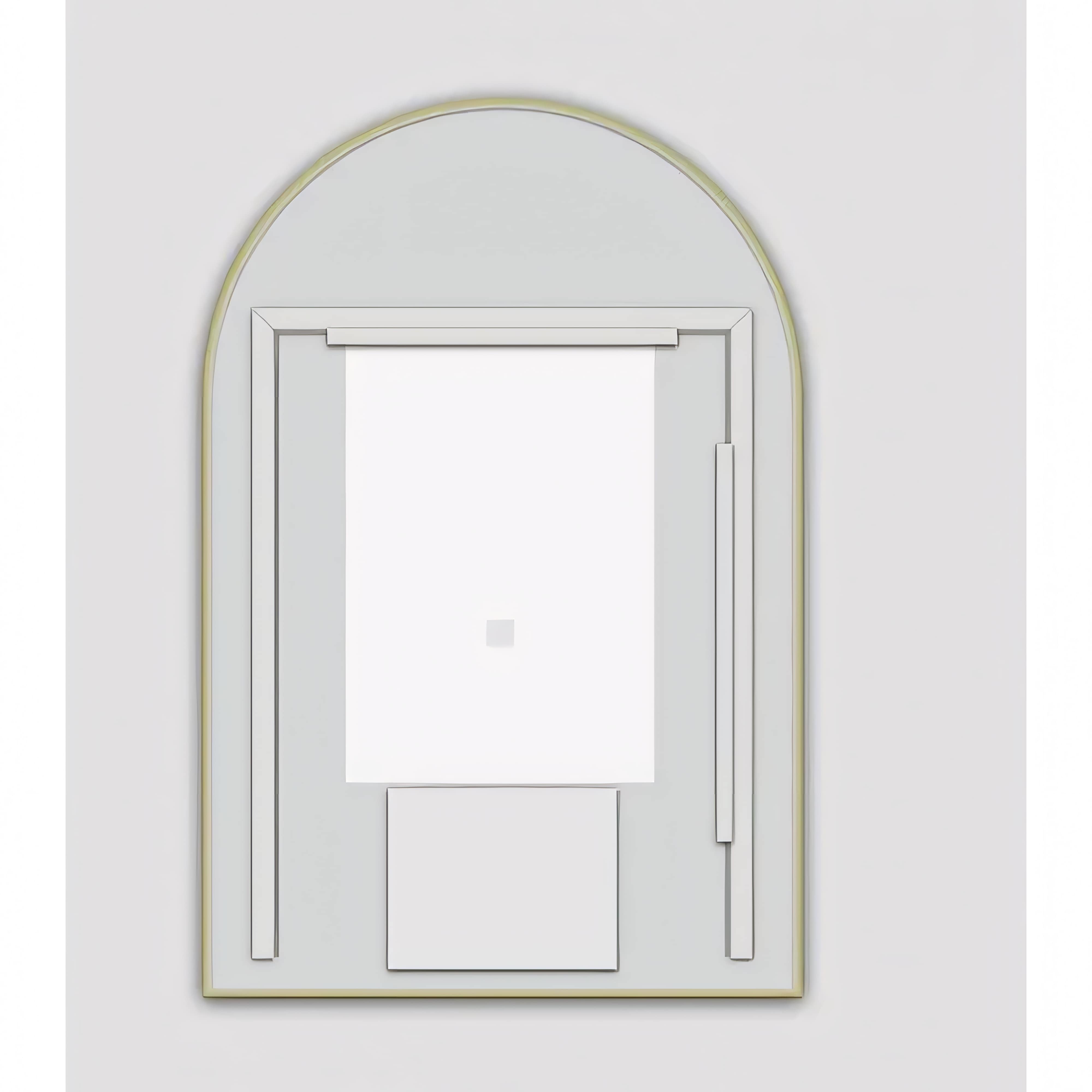 AQUAPERLA ARCH FRAMED LED MIRROR BRUSHED GOLD 600X900MM