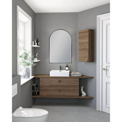 AQUAPERLA ARCH FRAMED LED MIRROR MATTE BLACK 600X900MM