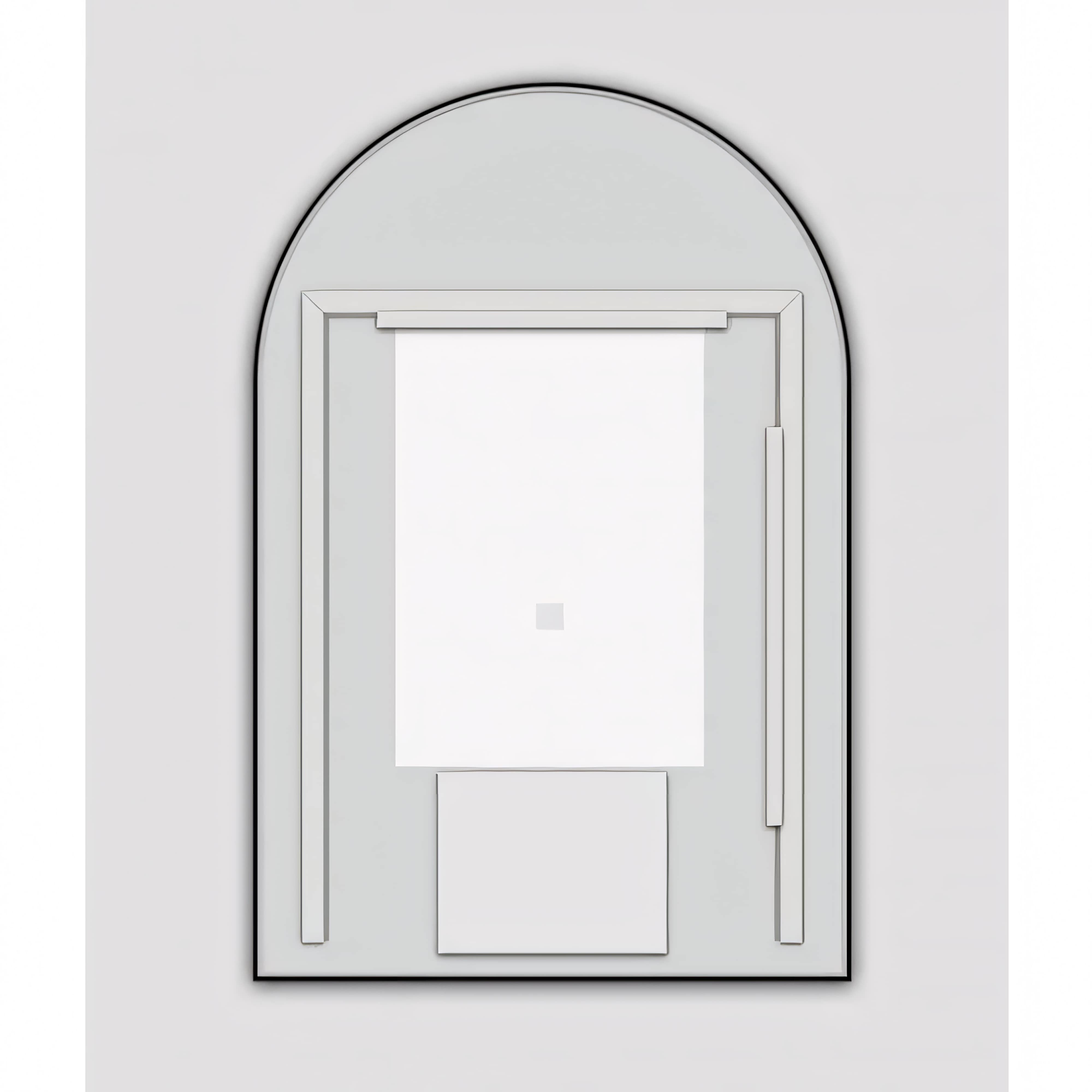 AQUAPERLA ARCH FRAMED LED MIRROR MATTE BLACK 600X900MM