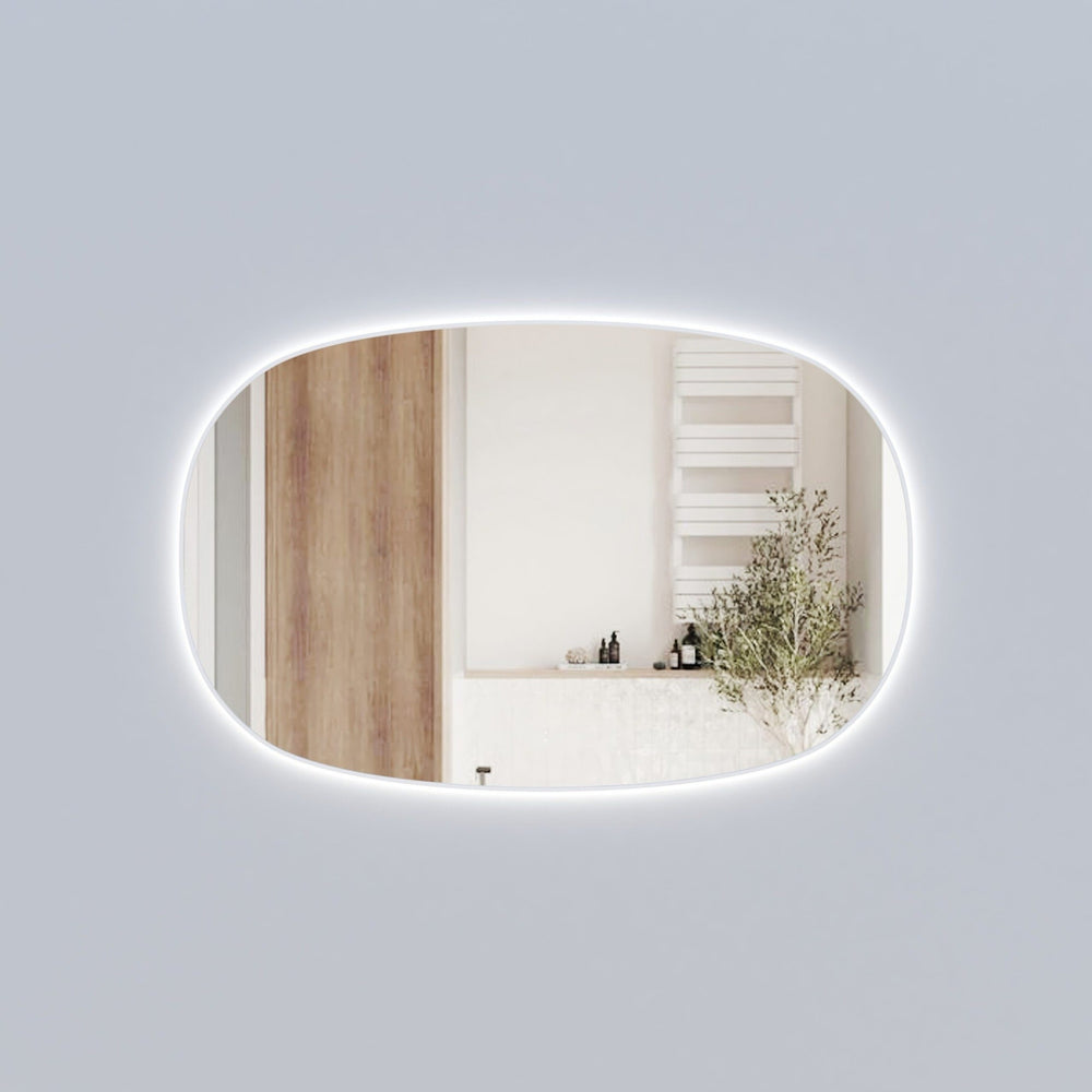 AULIC VALMONT HORIZONTAL FRAMED LED MIRROR MATTE WHITE 1400X900MM