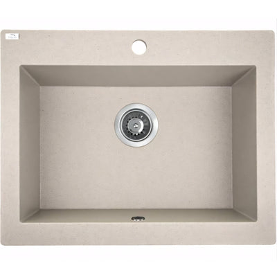 NORICO LAVEO UNDERMOUNT SINGLE BOWL SINK BEIGE GRANITE 490MM
