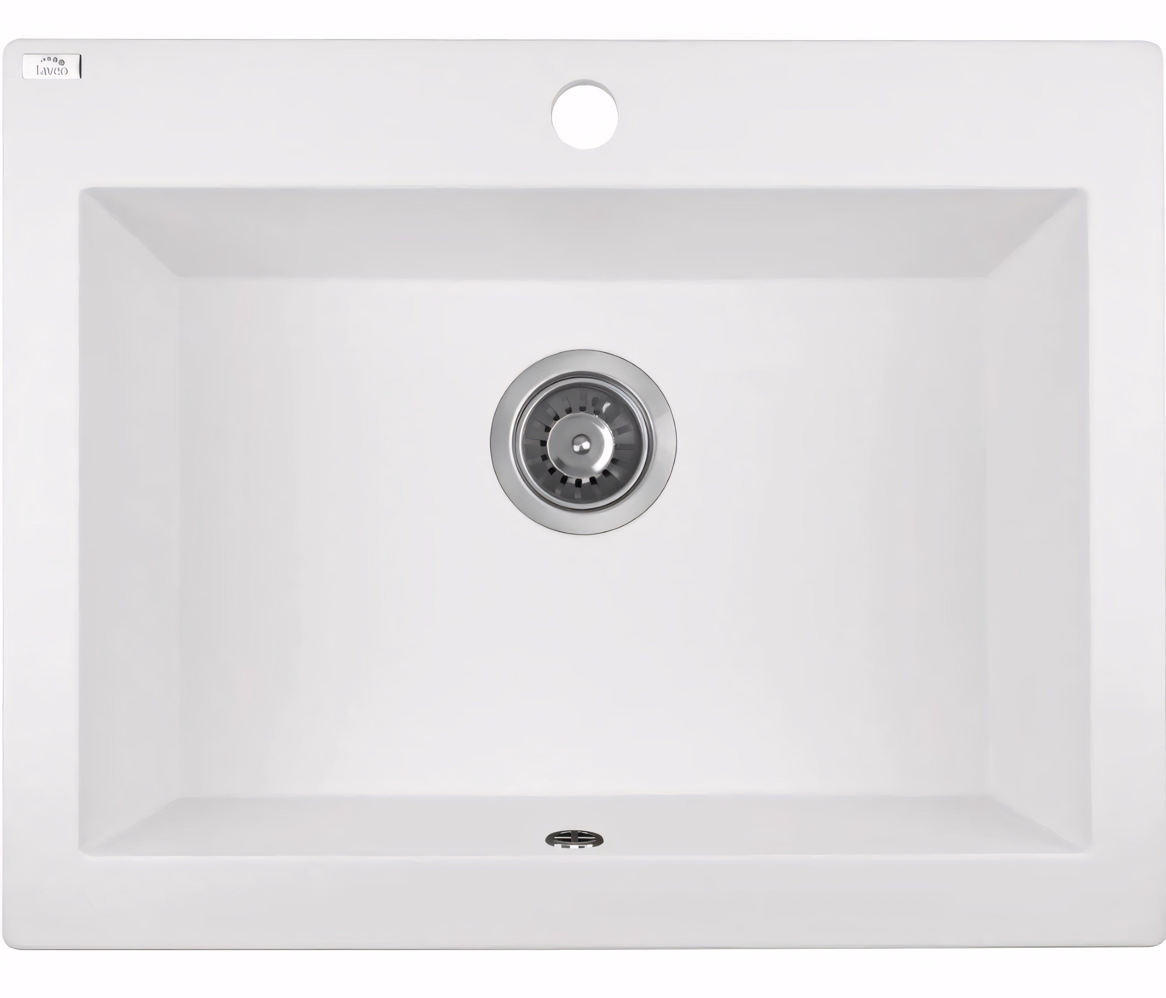 AQUAPERLA LAVEO UNDERMOUNT SINGLE BOWL SINK WHITE GRANITE 490MM