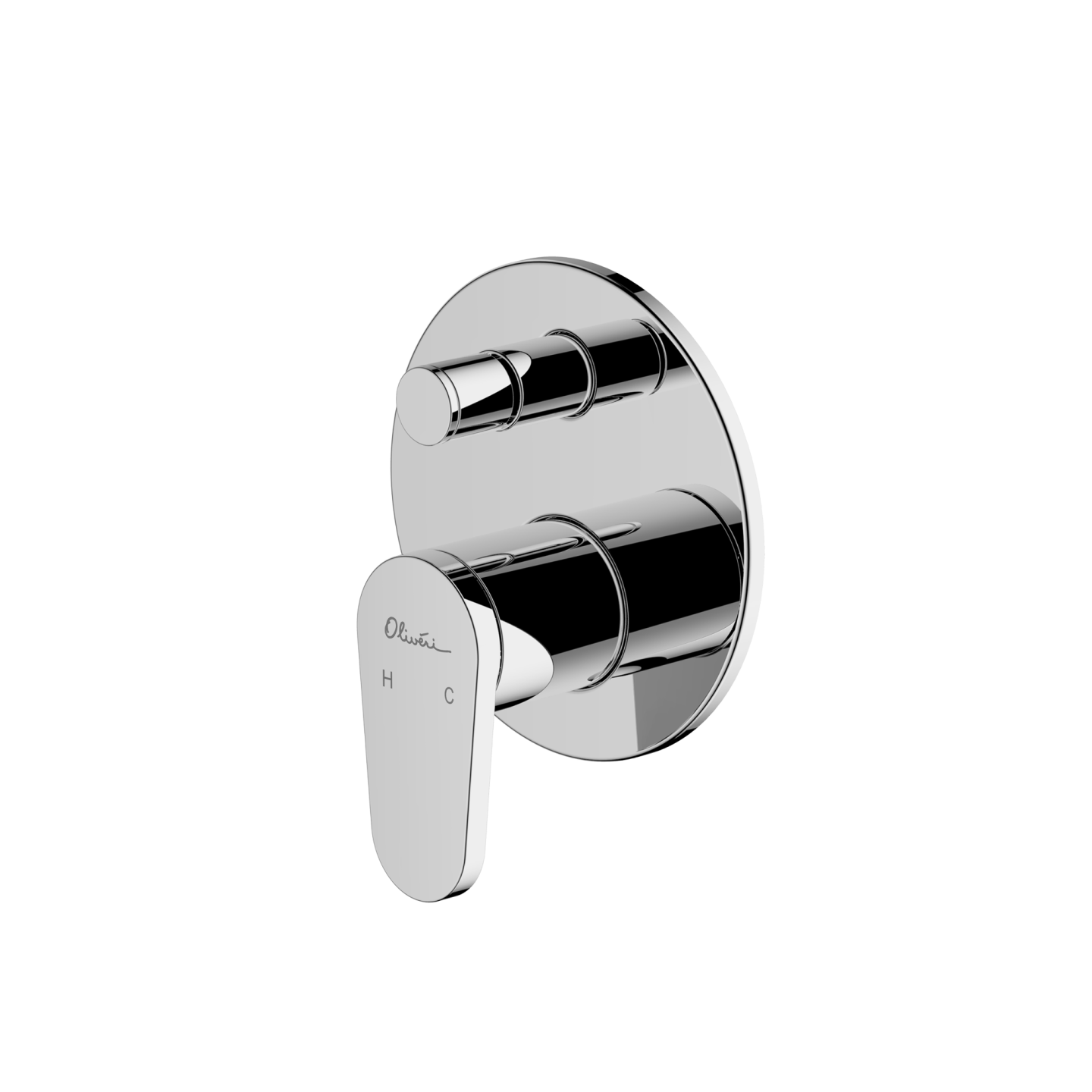 OLIVERI LONDON WALL MIXER SET WITH DIVERTER 161MM CHROME