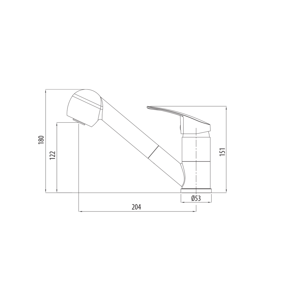 OLIVERI LONDON LEAD FREE PULL OUT SPRAY KITCHEN MIXER 180MM BRUSHED NICKEL