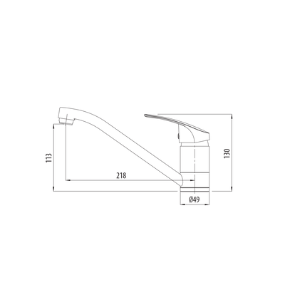 OLIVERI LONDON LEAD FREE SINGLE LEVER KITCHEN MIXER 130MM BRUSHED NICKEL