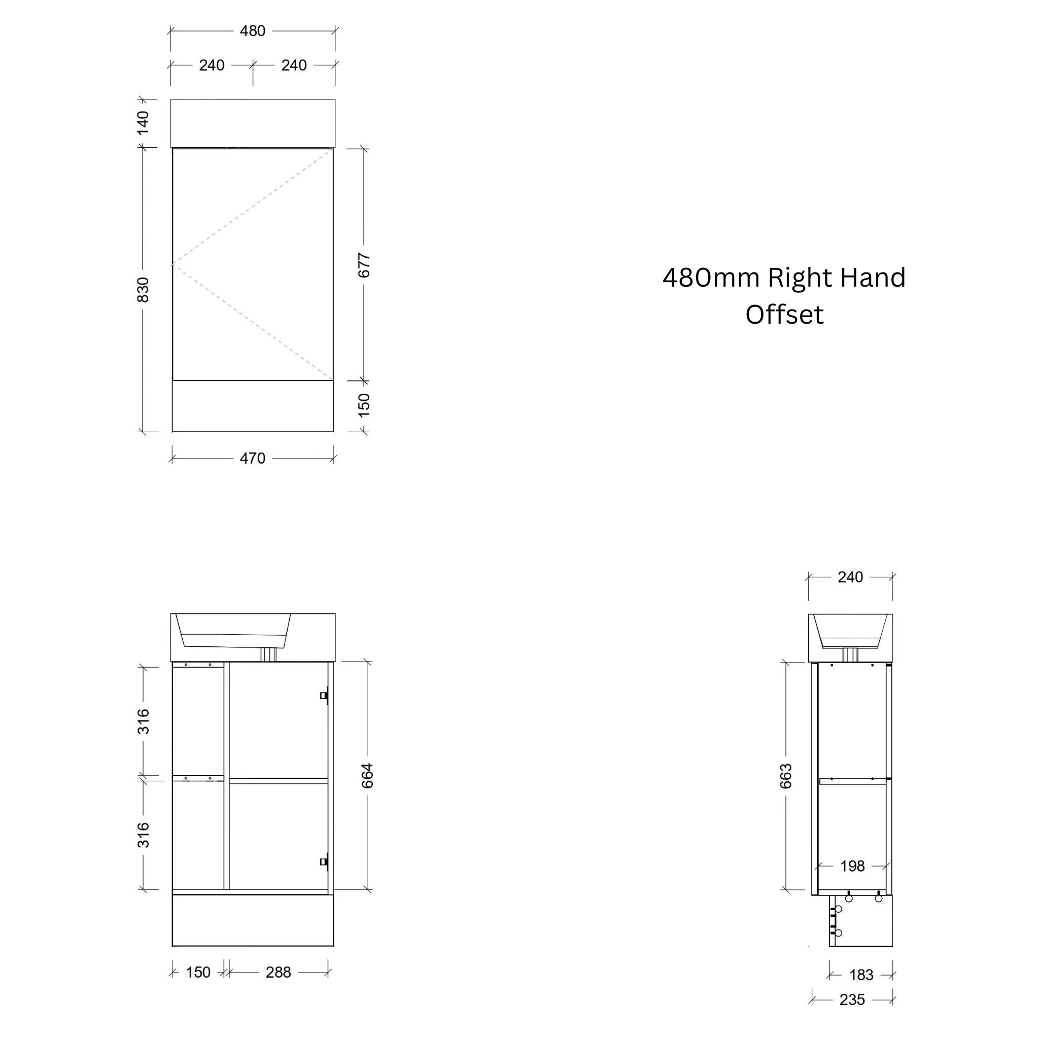 TIMBERLINE LOTTIE 480MM SPACE SAVING SINGLE BOWL CUSTOM FLOOR STANDING VANITY