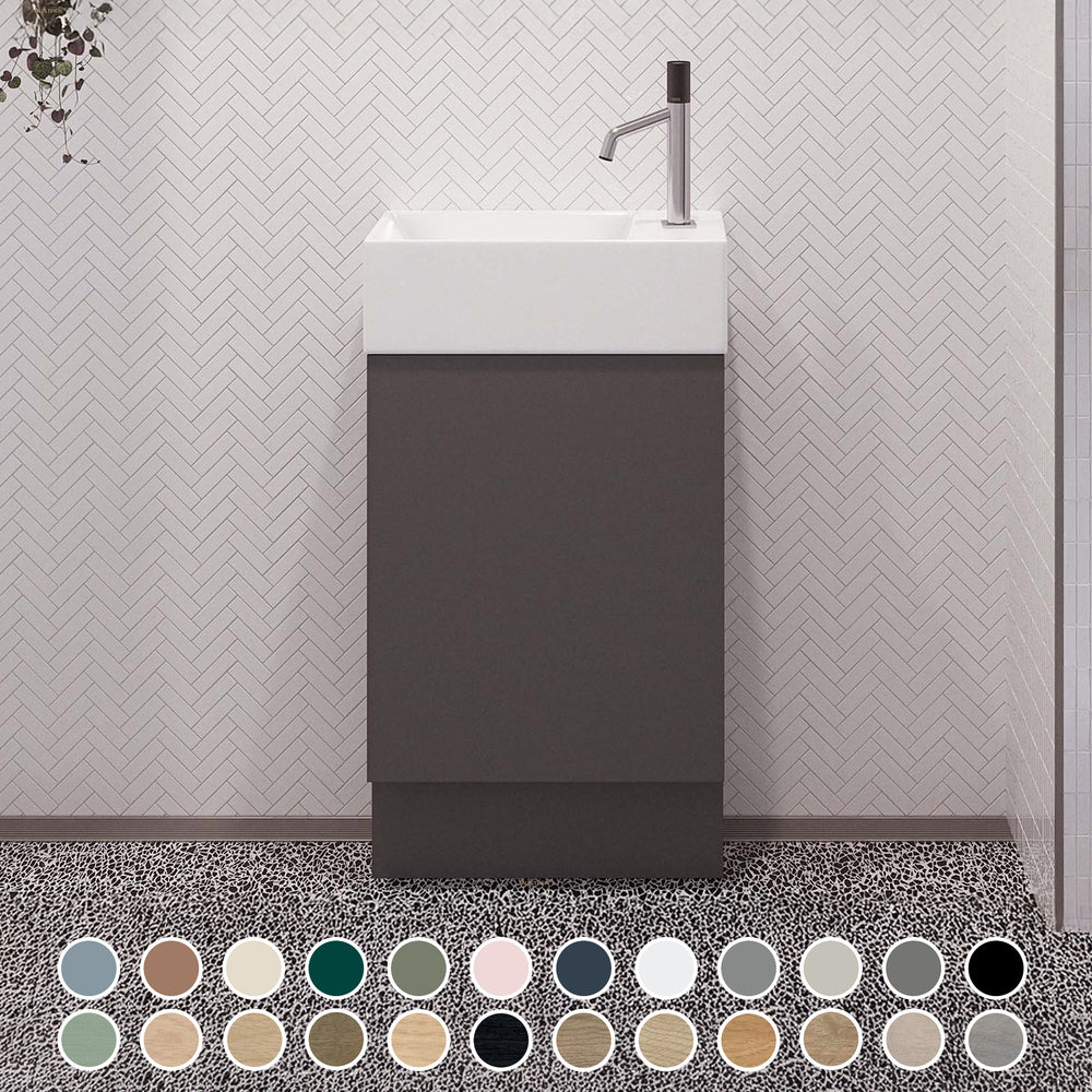 TIMBERLINE LOTTIE 480MM SPACE SAVING SINGLE BOWL CUSTOM FLOOR STANDING VANITY