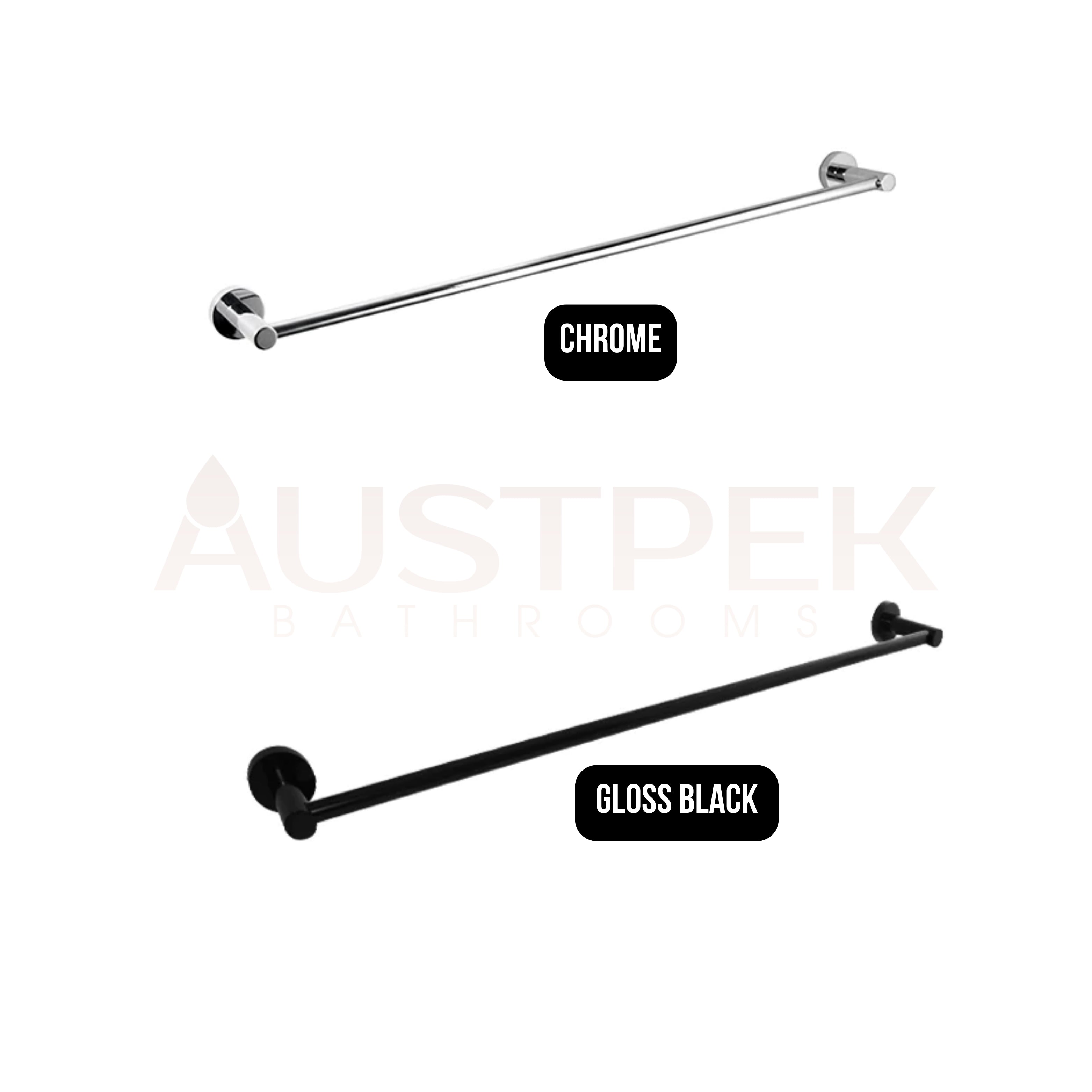 LINKWARE LOUI SINGLE NON-HEATED TOWEL RAIL 790MM CHROME