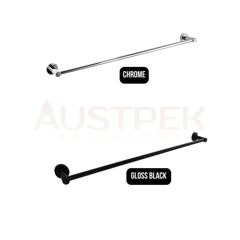 LINKWARE LOUI SINGLE NON-HEATED TOWEL RAIL 790MM GLOSS BLACK