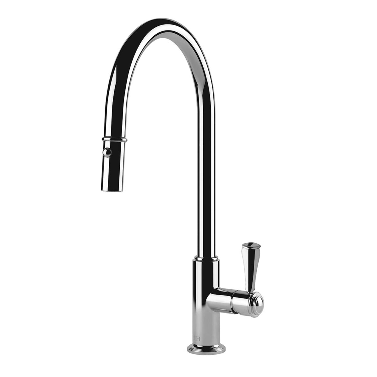 TURNER HASTINGS LUDLOW PULL OUT SINK MIXER WITH METAL LEVER HANDLE 418MM CHROME