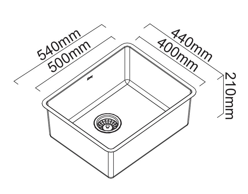 SCHOCK LUCIA LARGE SINGLE BOWL KITCHEN SINK STAINLESS STEEL 540MM