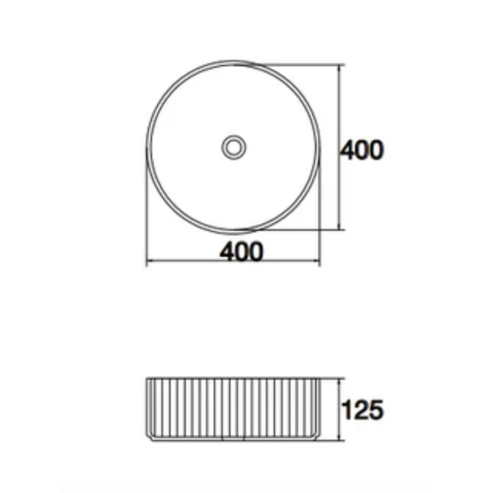 CLAYA ROUND FLUTED ABOVE COUNTER BASIN MATTE WHITE 400MM