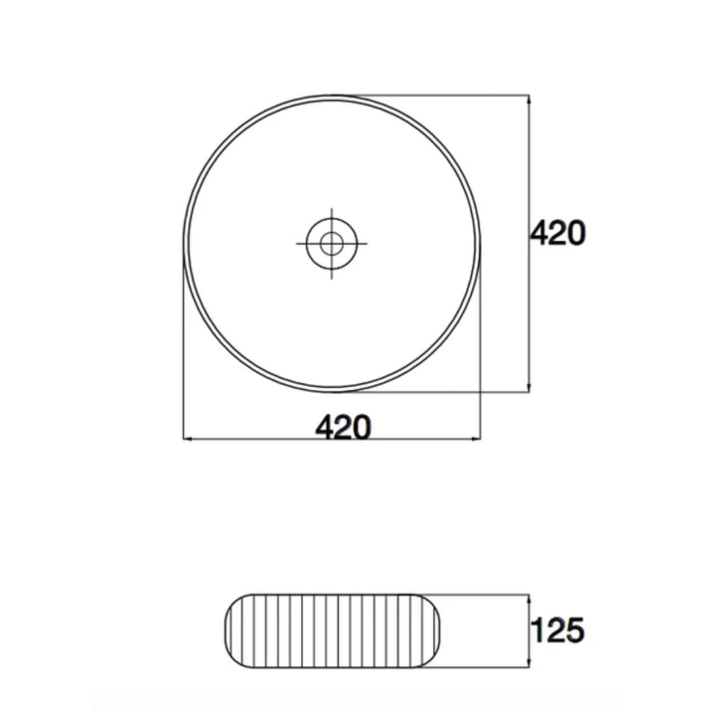 CLAYA ROUND FLUTED ABOVE COUNTER BASIN MATTE WHITE 420MM
