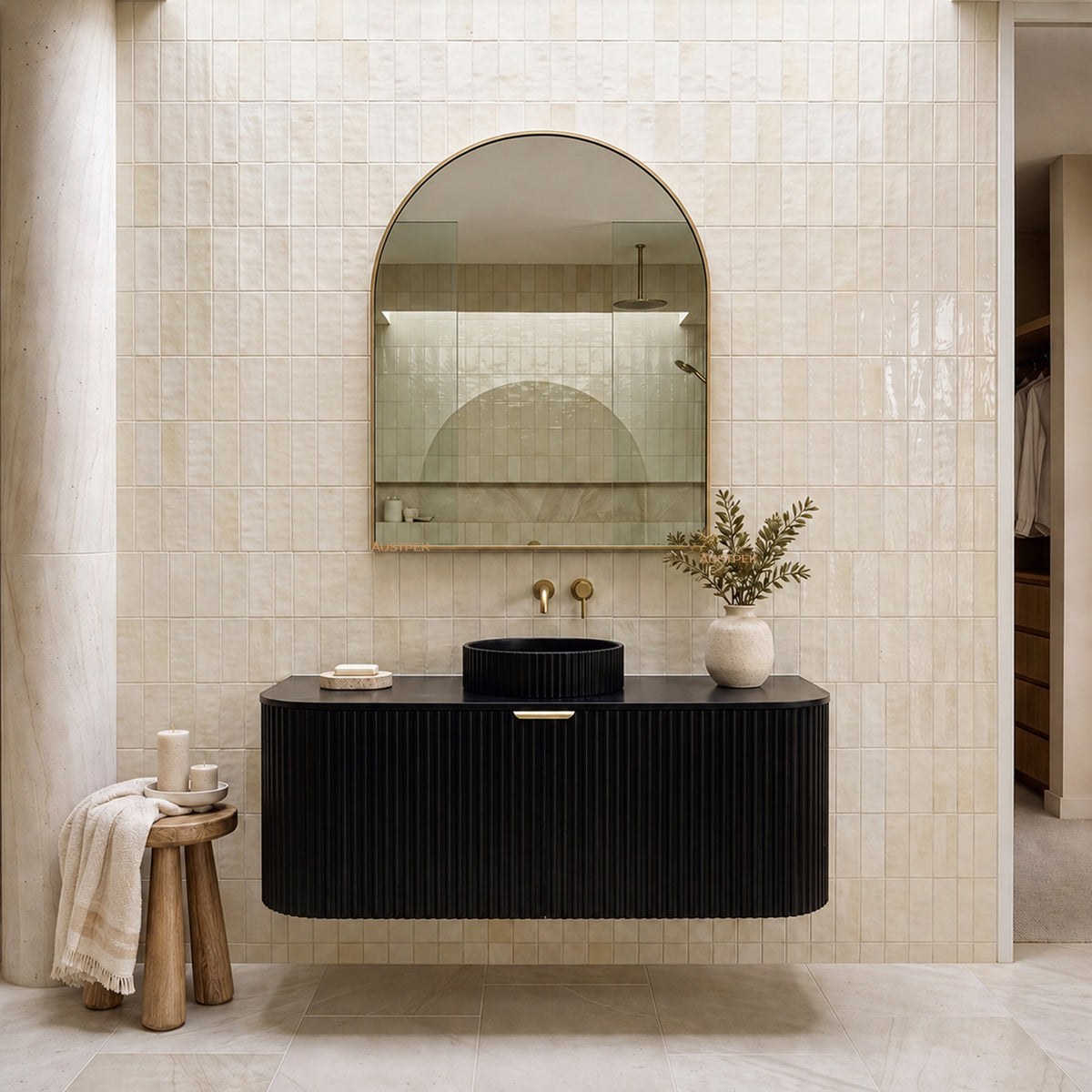 LUKKA AGENA MODERN MATTE BLACK 1200MM SINGLE BOWL WALL HUNG VANITY