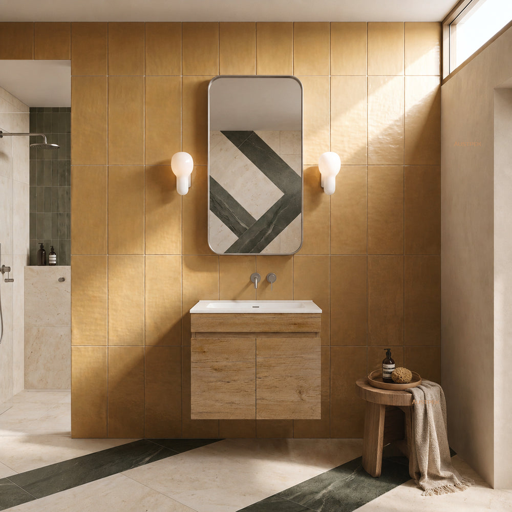 LUKKA CAMDEN MODERN PRIME OAK 600MM SINGLE BOWL WALL HUNG VANITY