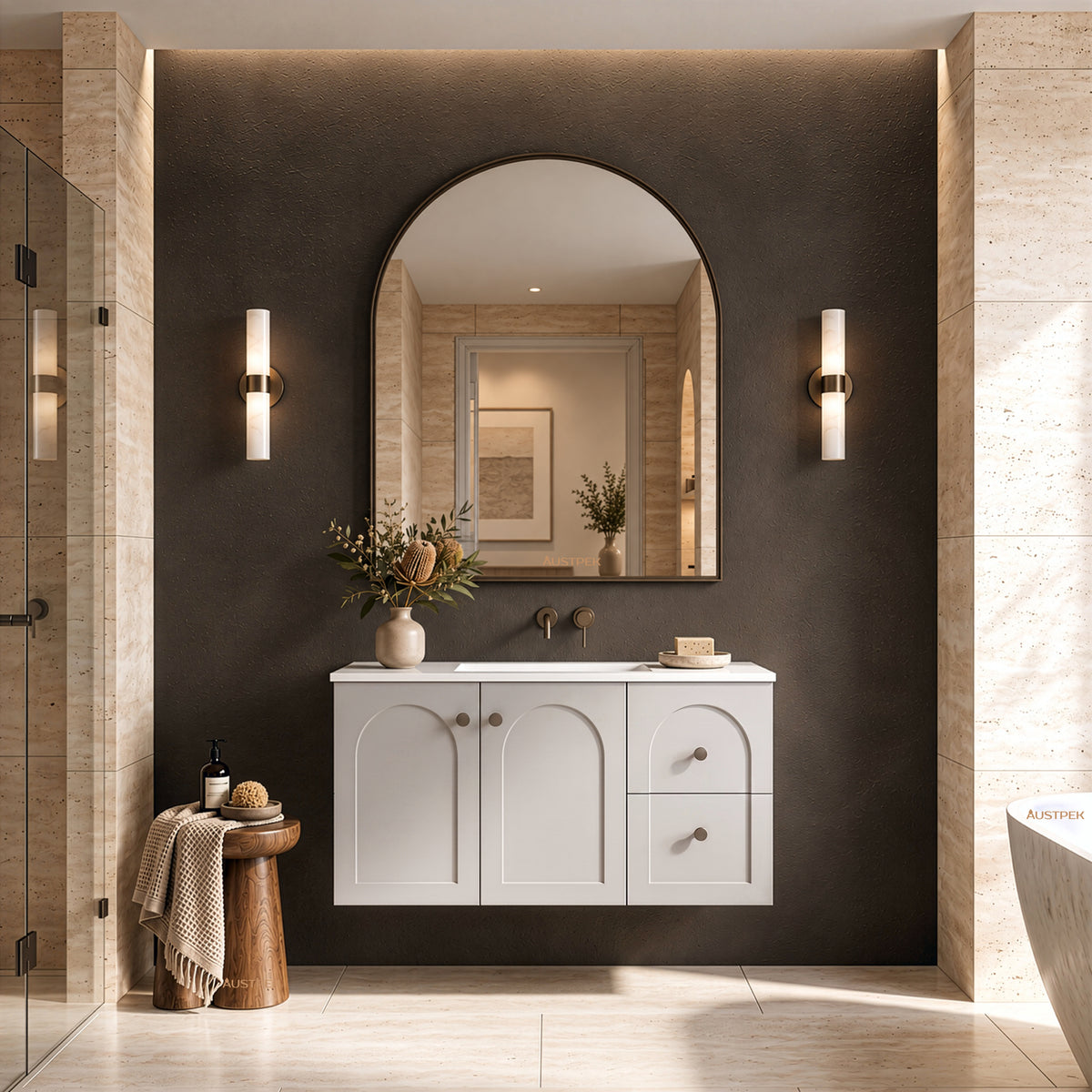 LUKKA CHESTER FEDERATION MATTE GREY 900MM SINGLE BOWL WALL HUNG VANITY (AVAILABLE IN LEFT HAND DRAWER AND RIGHT HAND DRAWER)