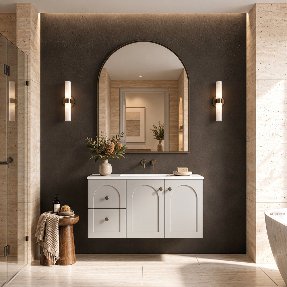 LUKKA CHESTER FEDERATION MATTE GREY 900MM SINGLE BOWL WALL HUNG VANITY (AVAILABLE IN LEFT HAND DRAWER AND RIGHT HAND DRAWER)