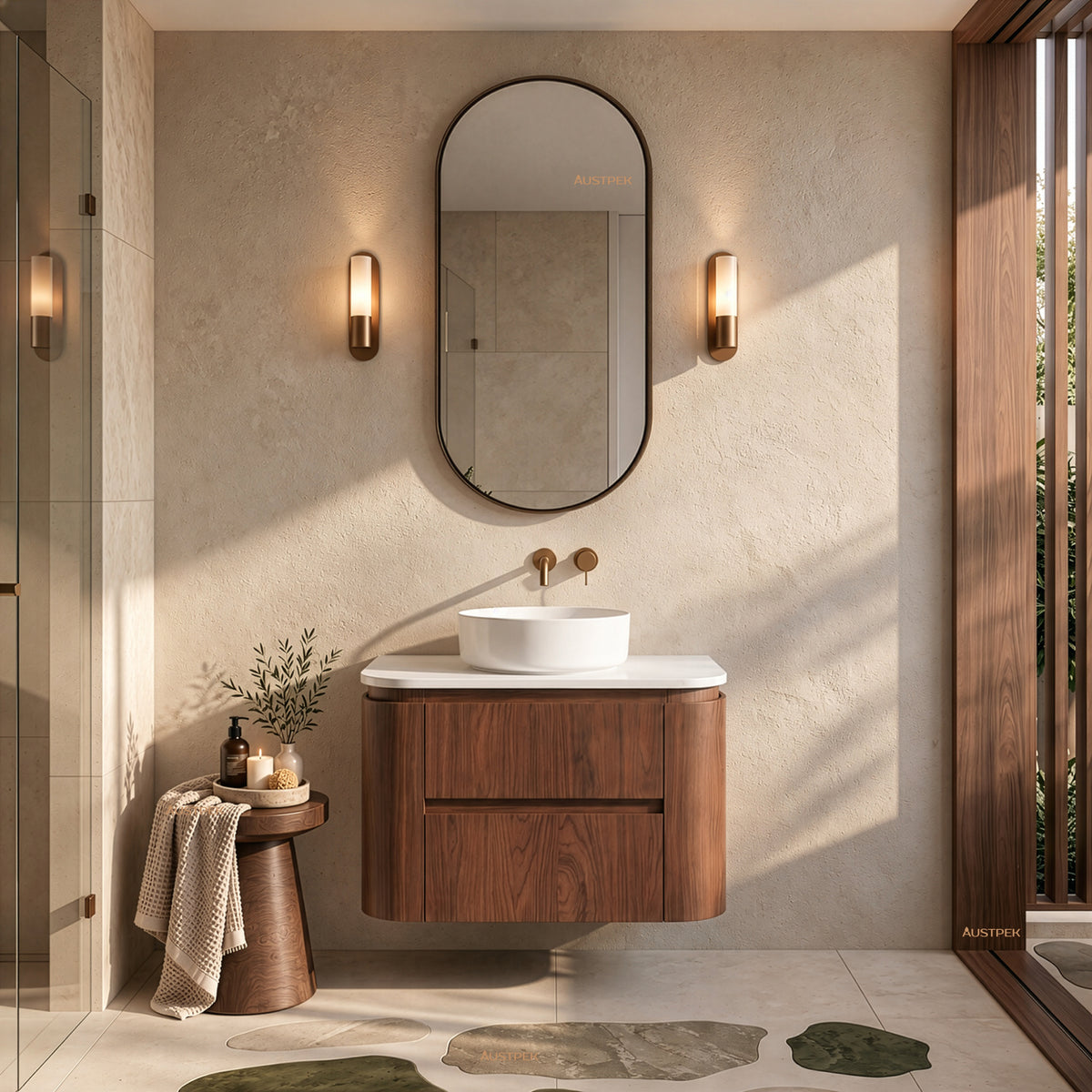 LUKKA RAVELLO MOCHA OAK WOODMATT 750MM WALL HUNG VANITY