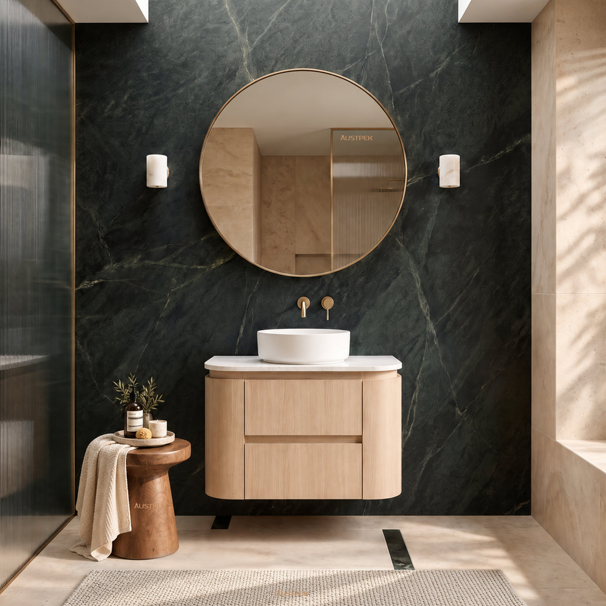 LUKKA RAVELLO SANDY OAK WOODMATT 750MM WALL HUNG VANITY