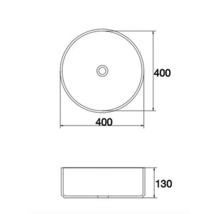 CLAYA ROUND ABOVE COUNTER BASIN MATTE WHITE 405MM