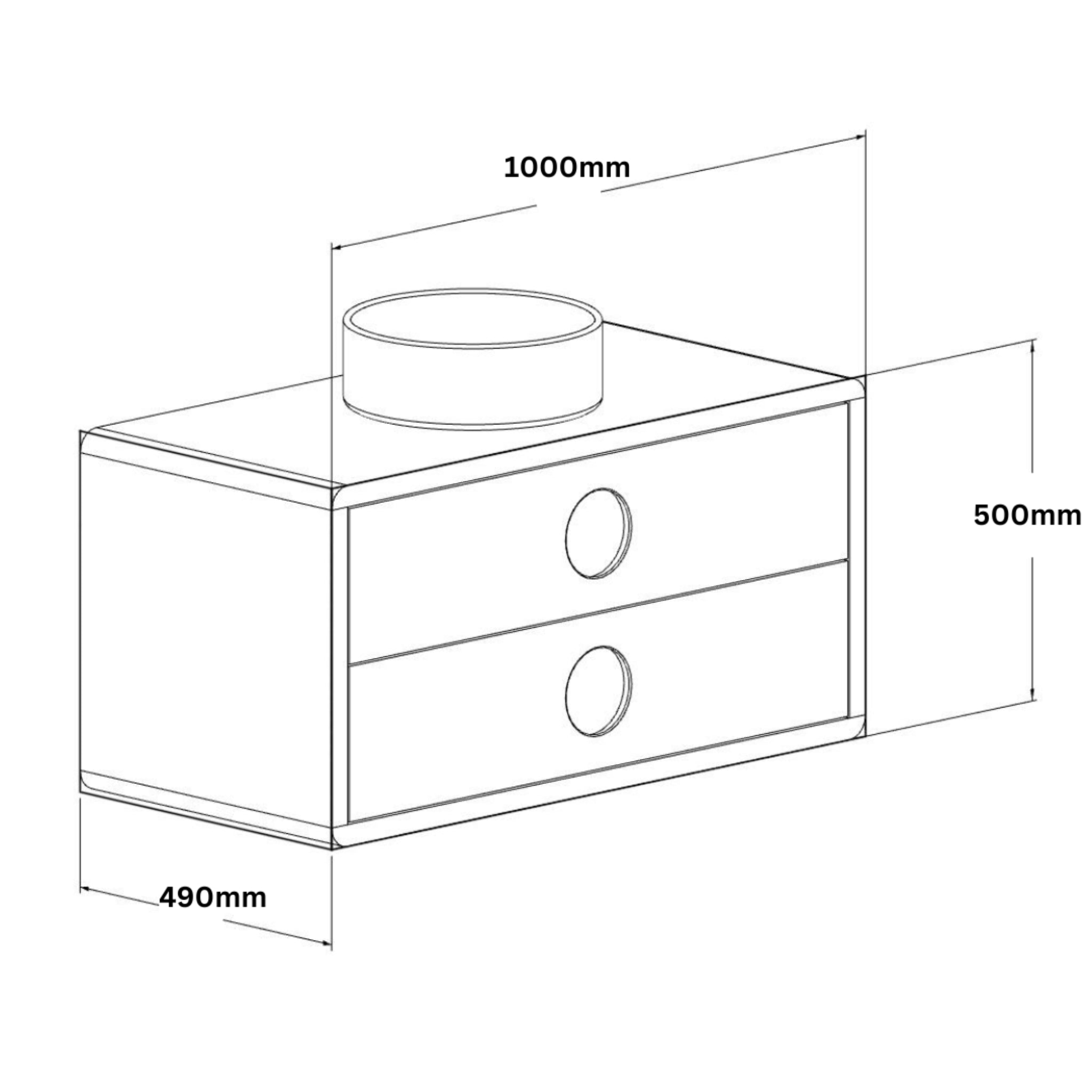 JR BESPOKE LUNA SOLID TIMBER CUSTOM WALL HUNG VANITY (ALL SIZING)