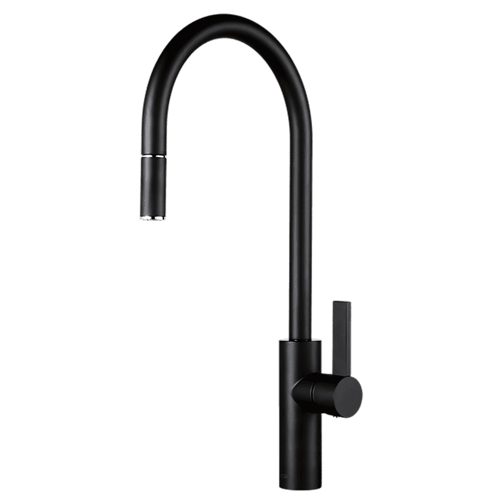 ARMANDO VICARIO LUZ LEAD FREE GOOSENECK PULL-OUT SINK MIXER BLACK
