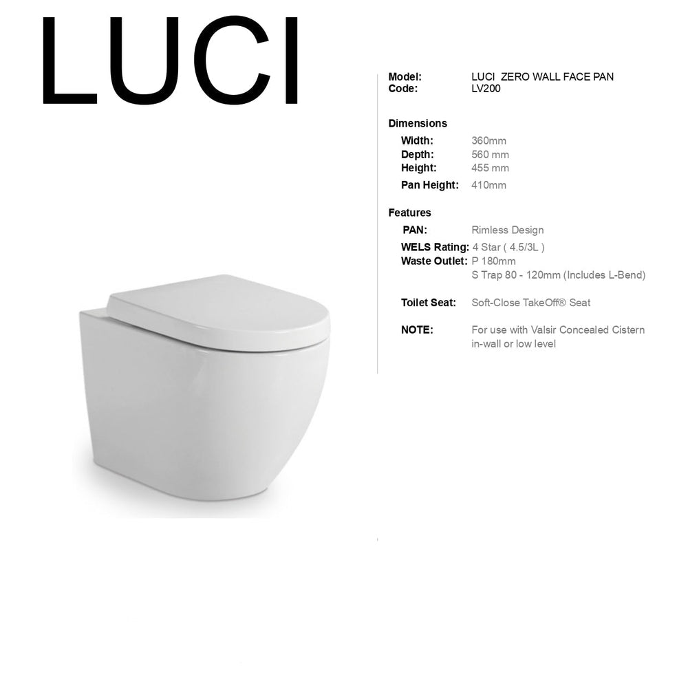 VEROTTI LUCI WALL FACED PAN GLOSS WHITE