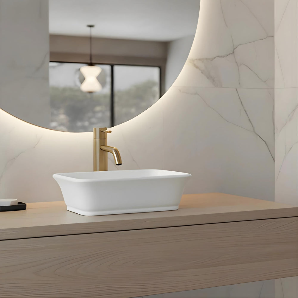 TURNER HASTINGS KIRKHAM TITANCAST HANDCRAFTED ABOVE COUNTER BASIN GLOSS WHITE 525MM