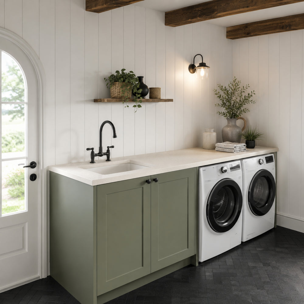 TIMBERLINE SILKSURFACE COPPER PEARL SINGLE BOWL LAUNDRY LAMINATED SLAB TOP
