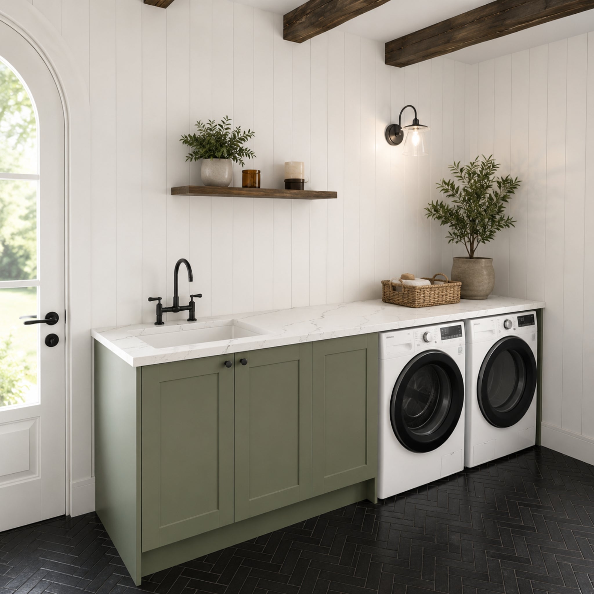 TIMBERLINE SILKSURFACE STRATISS SINGLE BOWL LAUNDRY LAMINATED SLAB TOP