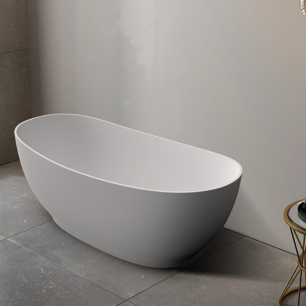 RIVA LAYLA SUPER SLIM EDGE FREESTANDING BATHTUB MATTE WHITE (AVAILABLE IN 1500MM AND 1700MM)