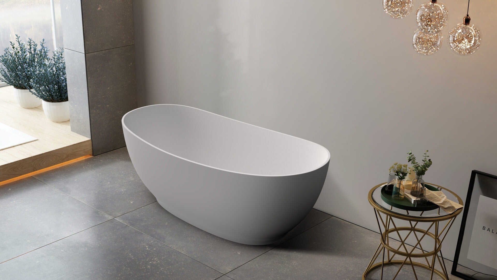RIVA LAYLA SUPER SLIM EDGE FREESTANDING BATHTUB MATTE WHITE (AVAILABLE IN 1500MM AND 1700MM)