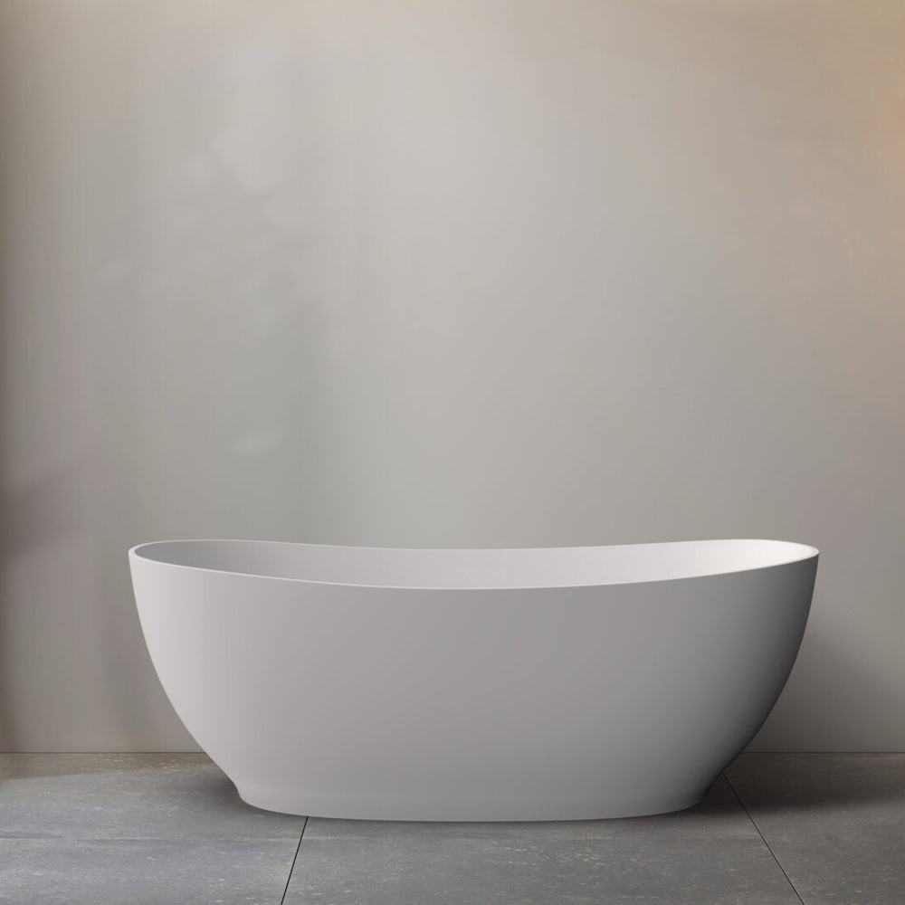 RIVA LAYLA SUPER SLIM EDGE FREESTANDING BATHTUB MATTE WHITE (AVAILABLE IN 1500MM AND 1700MM)