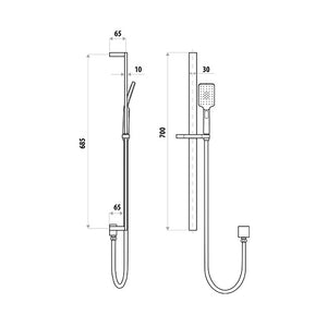 LINKWARE LIBERTY HAND SHOWER ON RAIL MATTE BLACK