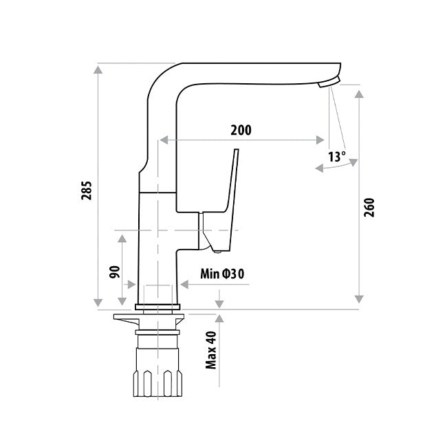 LINKWARE LIBERTY SINK MIXER 285MM WHITE AND CHROME