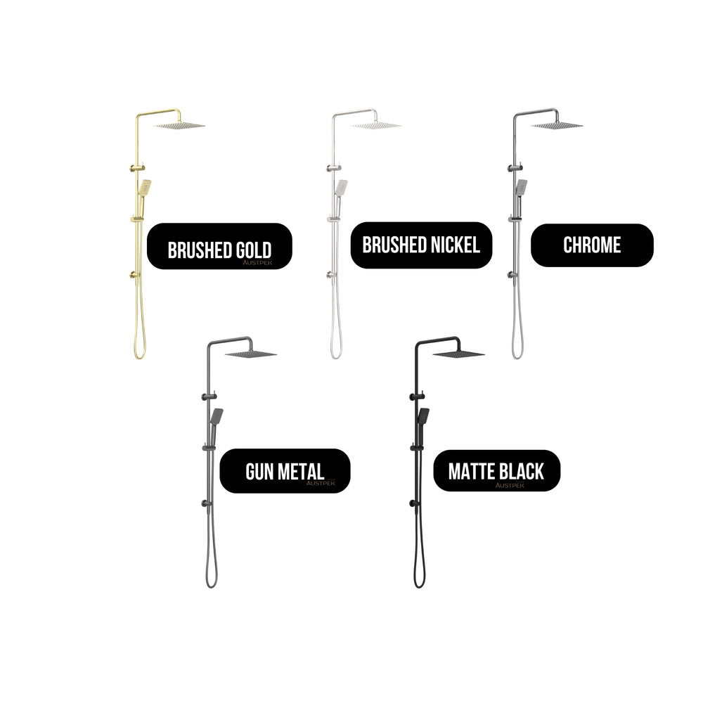 NERO SQUARE PROJECT TWIN SHOWER 250MM CHROME