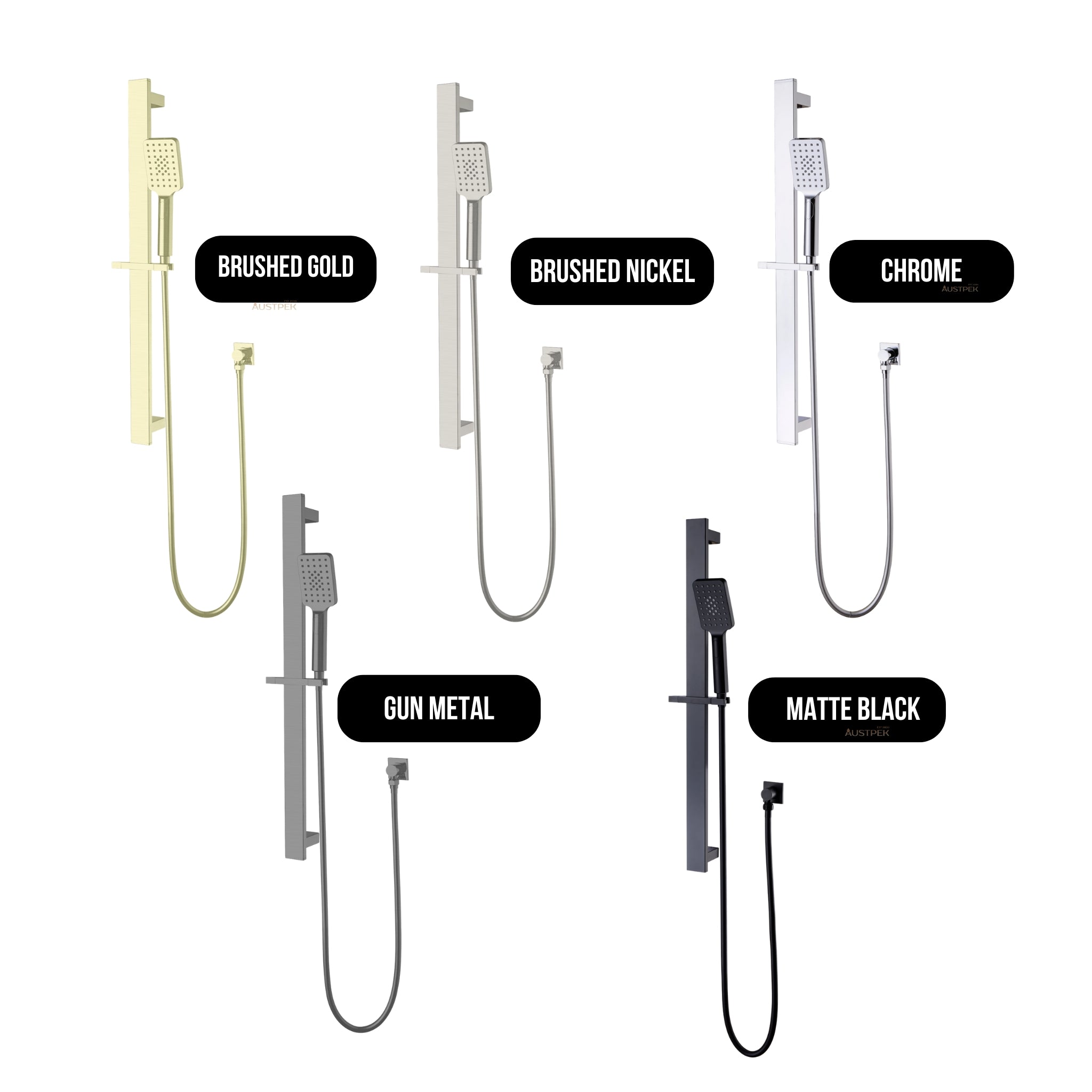 NERO CELIA NEW SHOWER RAIL 810MM GUN METAL