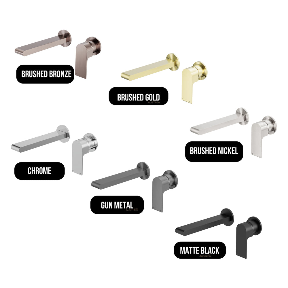 NERO BIANCA WALL BASIN/ BATH MIXER SEPARATE BACK PLATE BRUSHED GOLD (AVAILABLE IN 187MM AND 230MM)