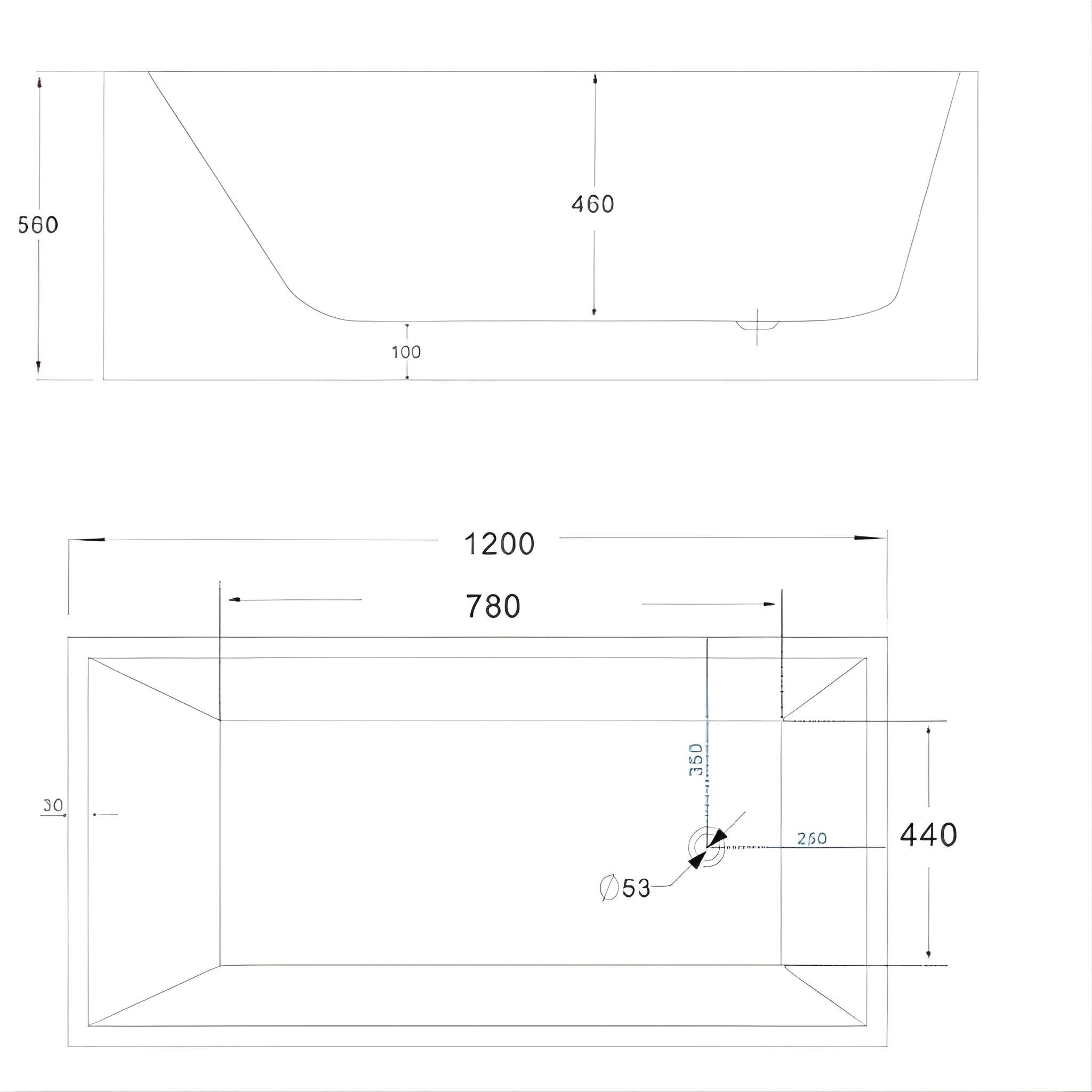 RIVA LOTUS FREESTANDING BATHTUB GLOSS WHITE (AVAILABLE IN 1200MM, 1300MM, 1400MM, 1500MM, 1600MM AND 1700MM)