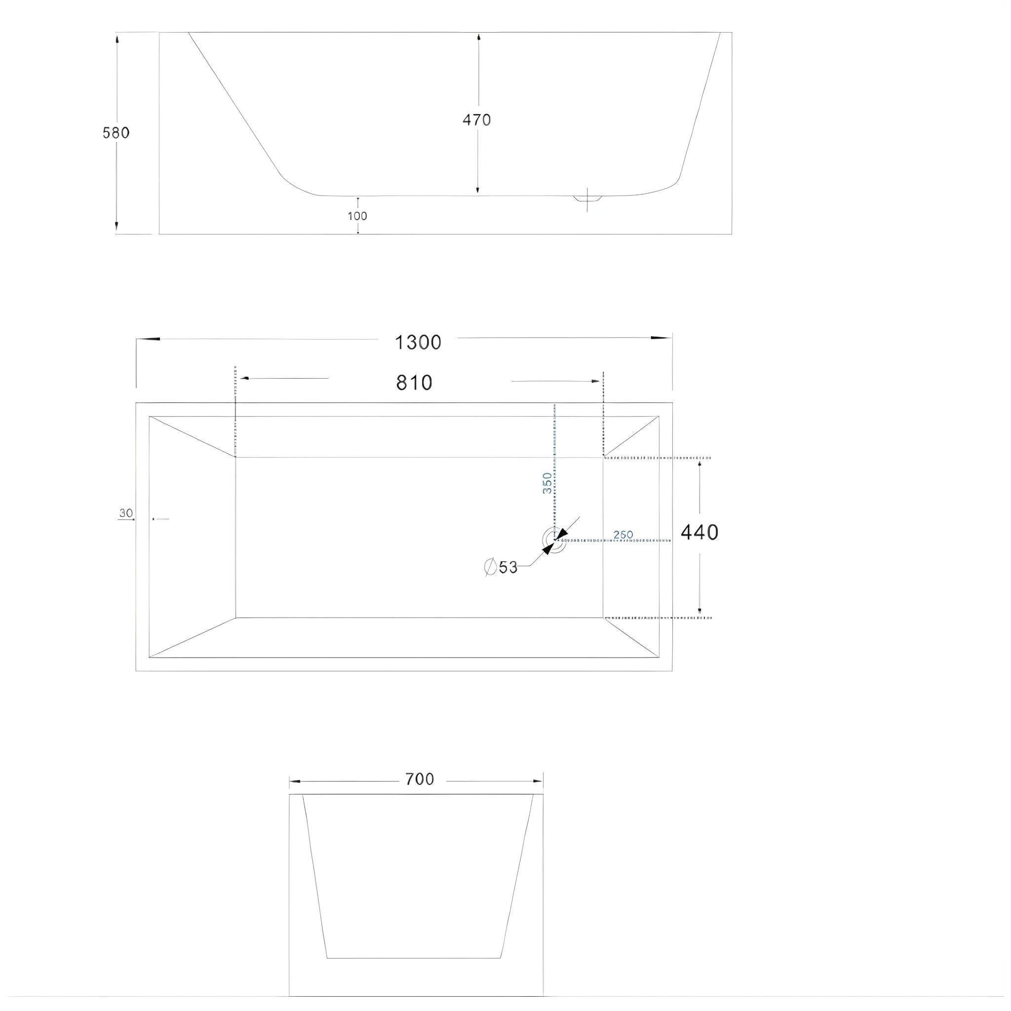 RIVA LOTUS FREESTANDING BATHTUB GLOSS WHITE (AVAILABLE IN 1200MM, 1300MM, 1400MM, 1500MM, 1600MM AND 1700MM)